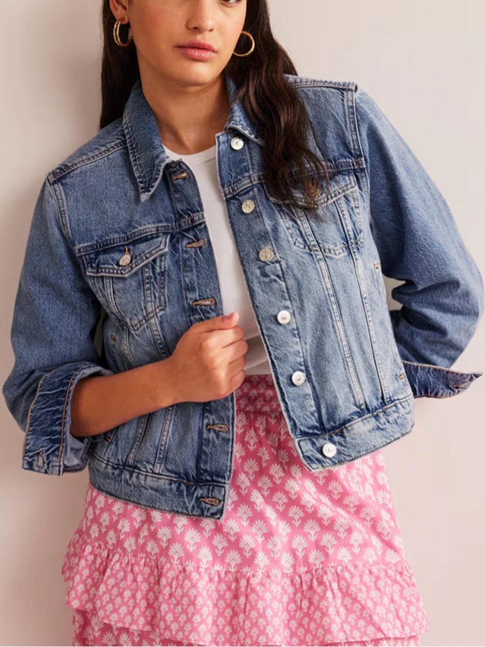 Boden Fits Like A Glove Blue Denim Jean Jacket